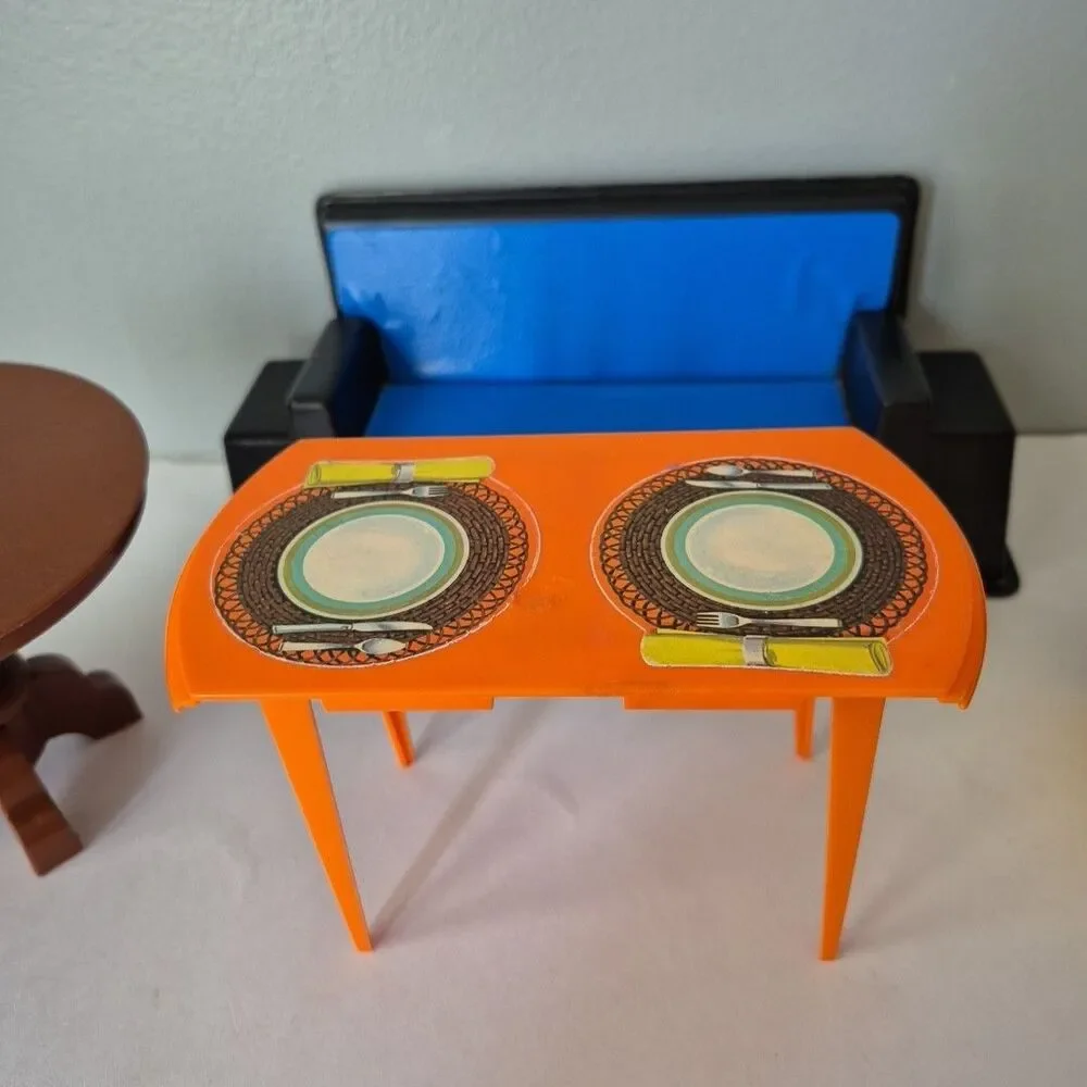 Mattel Barbie Vintage 4 Piece Variety Retro Furniture Set Couch Chair Tables